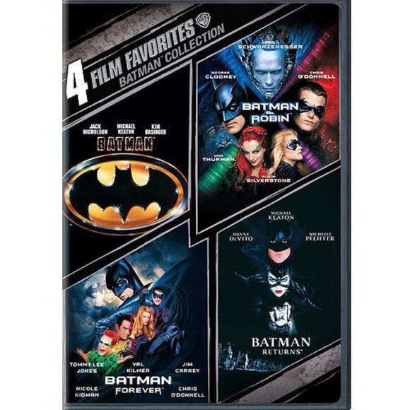 4 Film Favorites Batman Collection DVD Michael Keaton George Clooney Warner Bros - Picture 1 of 5